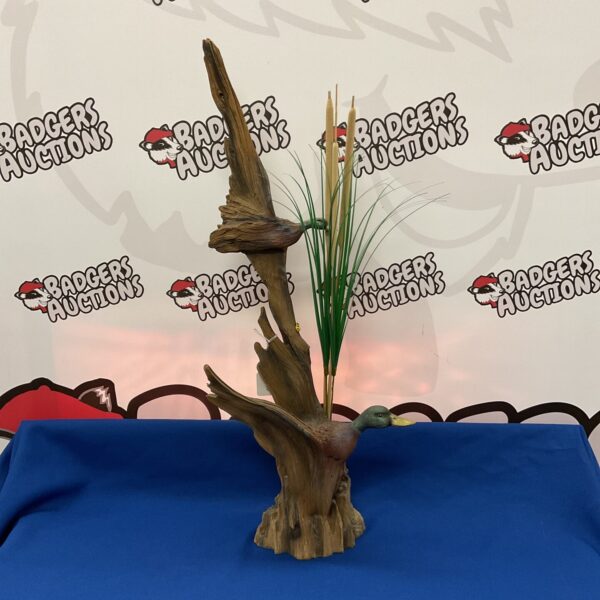 J H Boone limited edition driftwood ducks sculpture, detailed wildlife art.