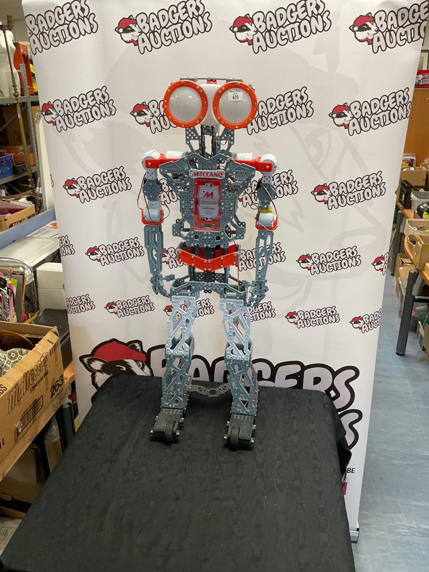 428 Large Meccano battery operated Meccanoid G15 KS robot, (approx 44cm tall)