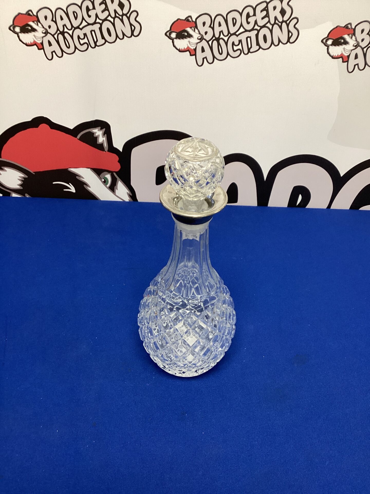 328 Crystal Decanterwith silverplate top