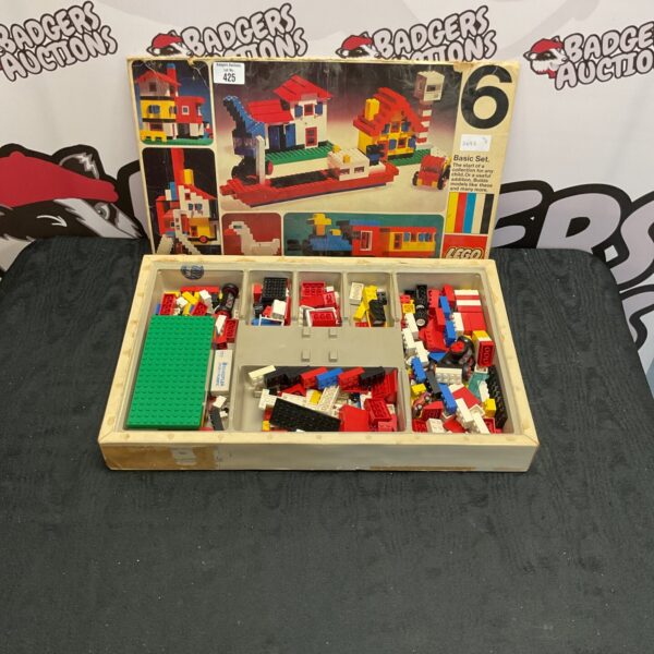 Vintage Lego Basic Set 6 in original box, classic building blocks.