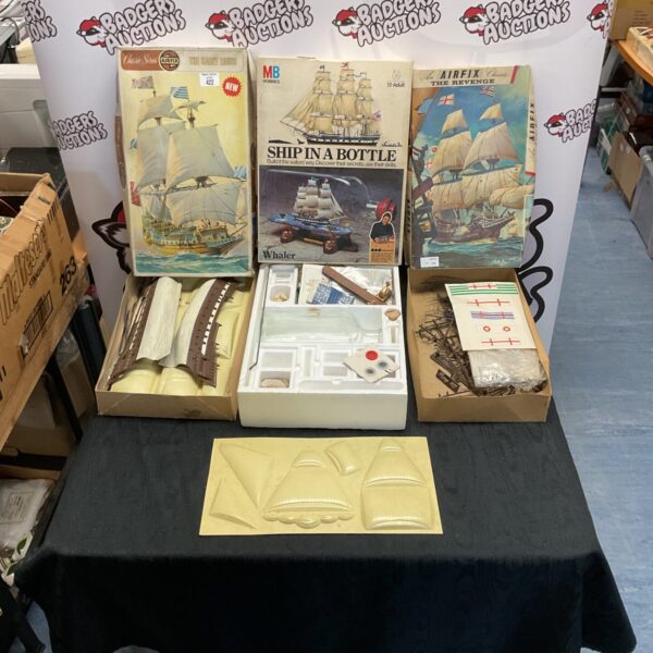 Vintage Airfix and MB Hobbies model kits in original boxes.