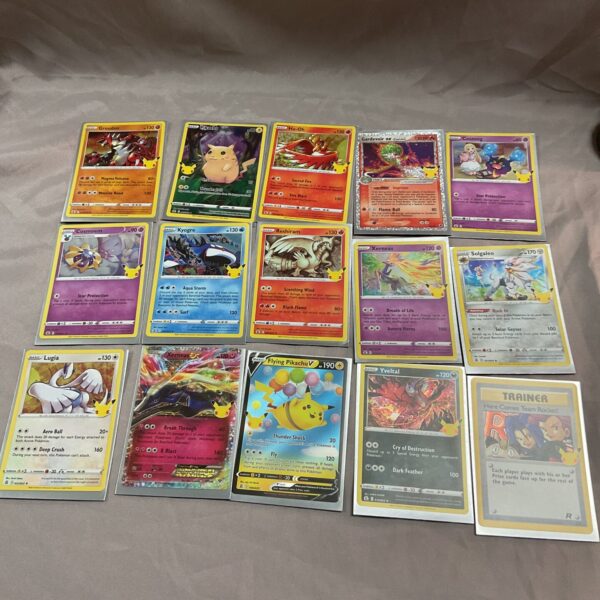 Pokemon hologram lot of fifteen trading cards for collectors.