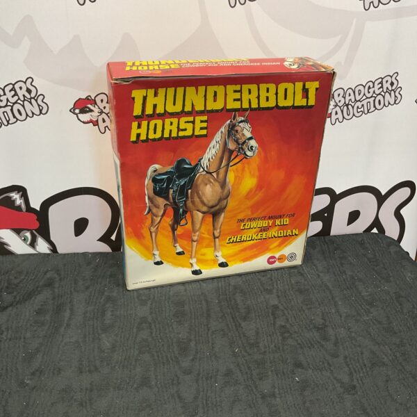 Vintage Marx Thunderbolt Horse box with Native American design.
