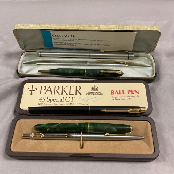 Vintage Parker 45 fountain pen in used condition.