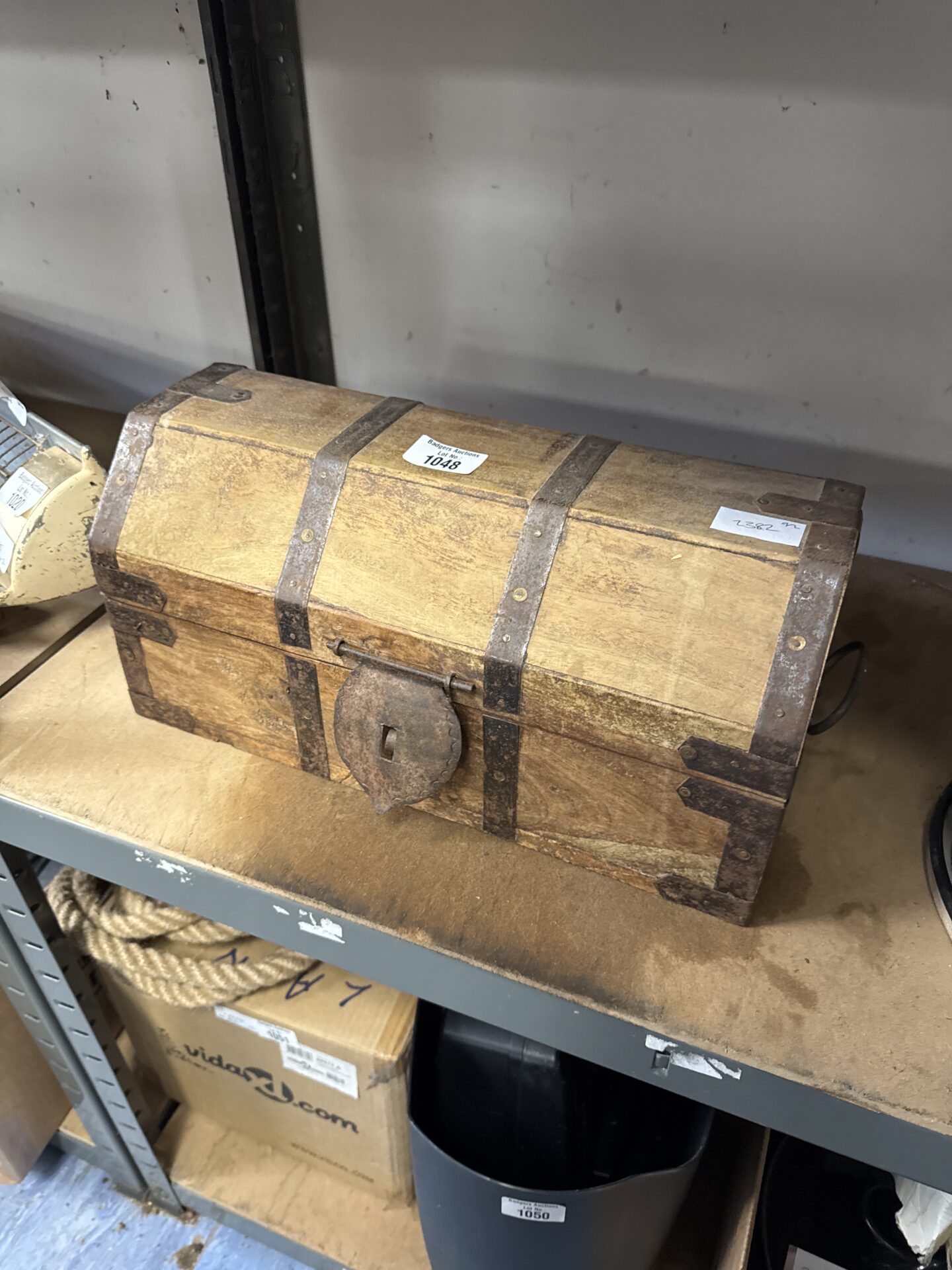1048 Small wooden chest style box 15” length