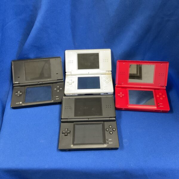 Lot of four Nintendo DS Lite consoles needing repair.