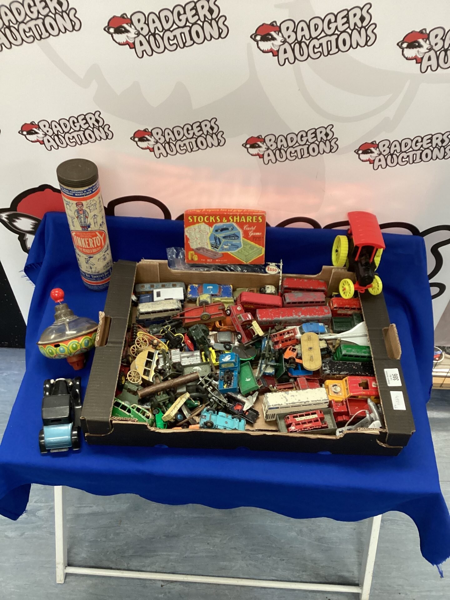 386 Tray of vintage toys diecast Dinky