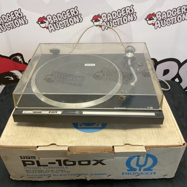 Vintage Pioneer PL-100X turntable in used condition.