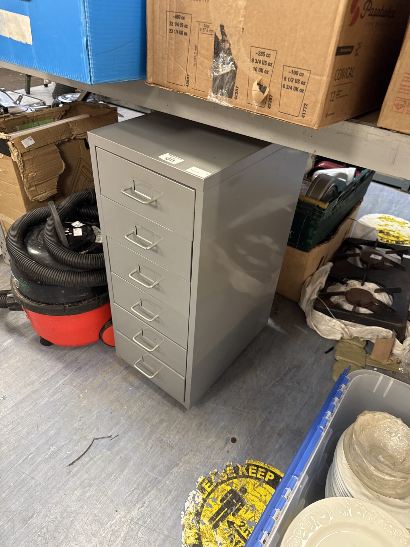 1211 Metal office filing drawer cabinet 27” tall