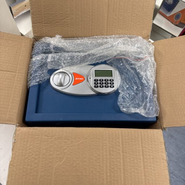 Safeway eid25 digital safe in cardboard packaging.