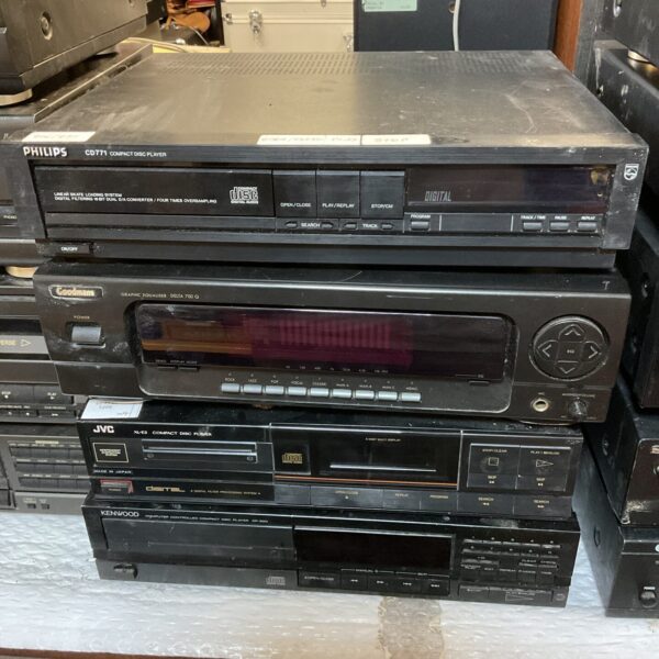 Vintage Philips CD771 compact disc player in black.
