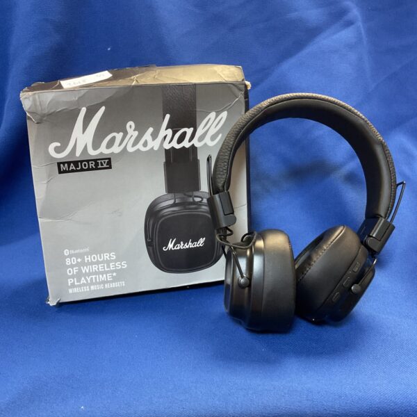 Black Marshall Major IV wireless over-ear headphones presented for auction.