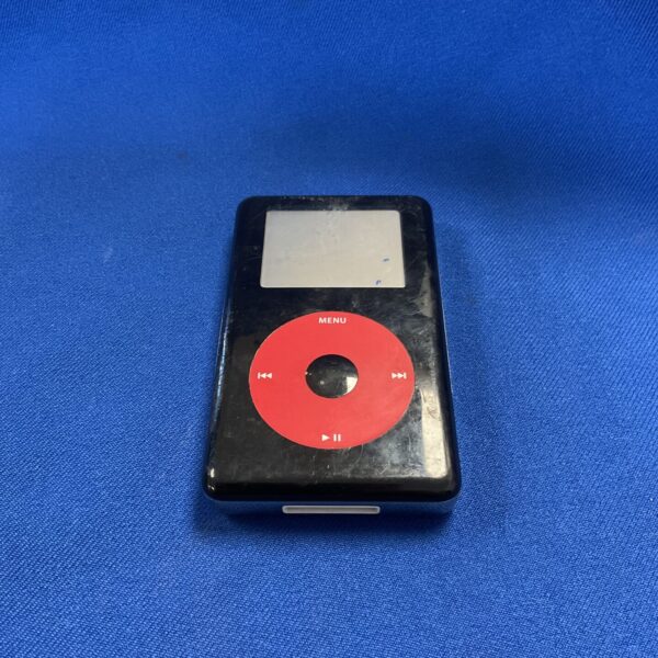 Front view of the black U2 special edition Apple iPod Classic.