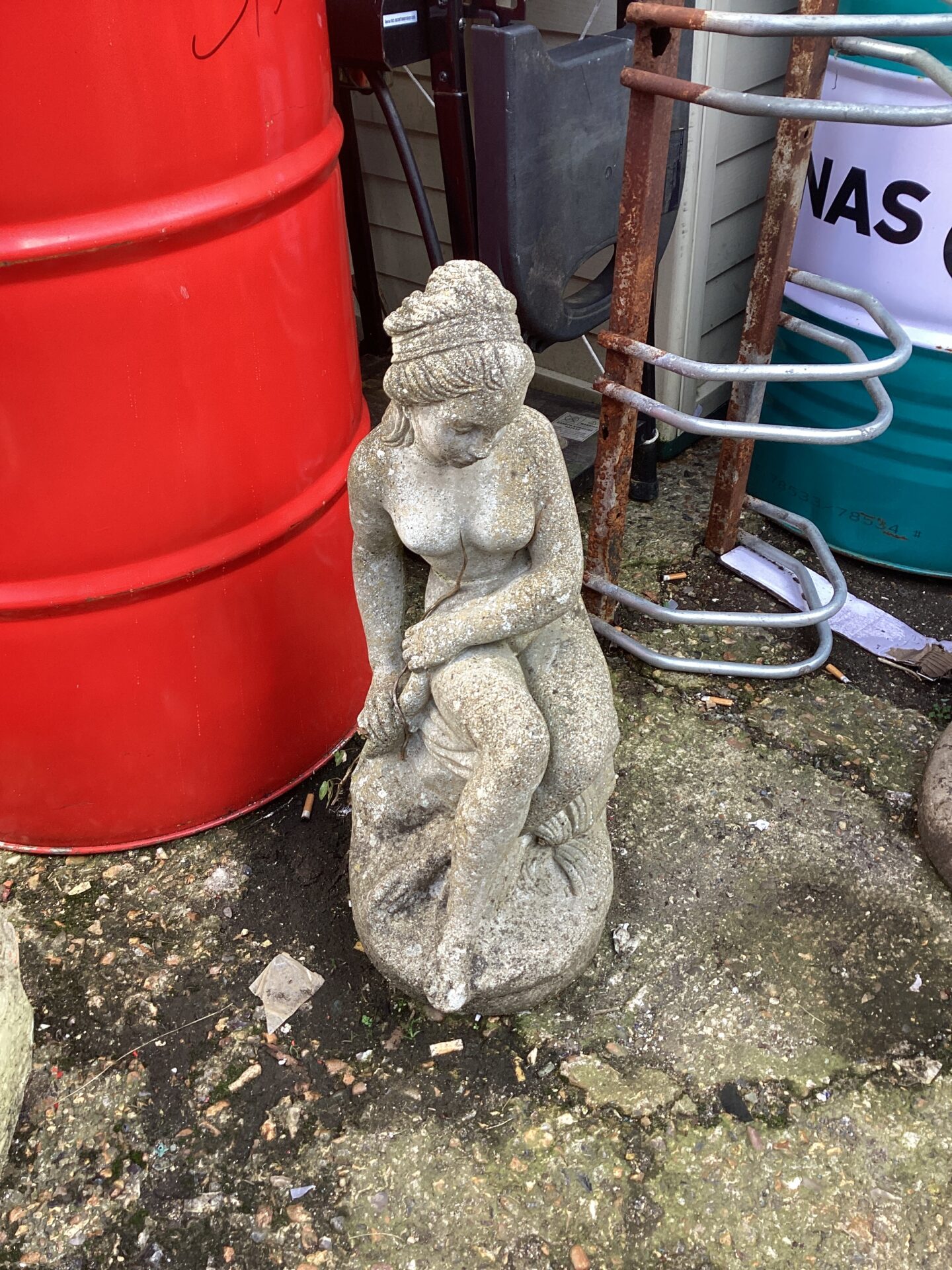 1241 Stone effect Lady Figurine
