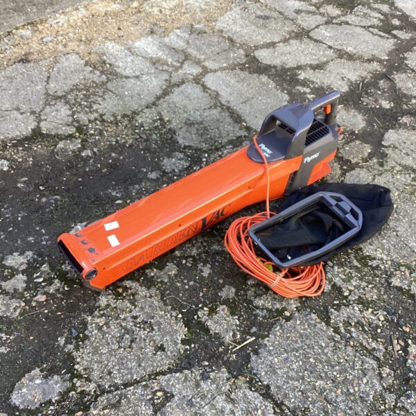 Vintage Flymo Garden Vac for leaf collection and garden cleaning.