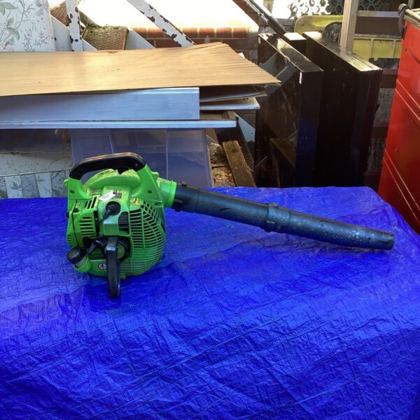 Used Draper petrol leaf blower for garden cleaning.