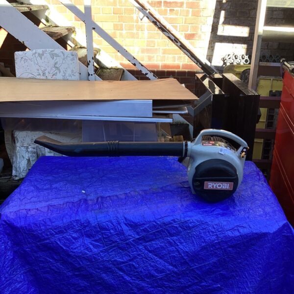 Ryobi petrol leaf blower presented for auction.