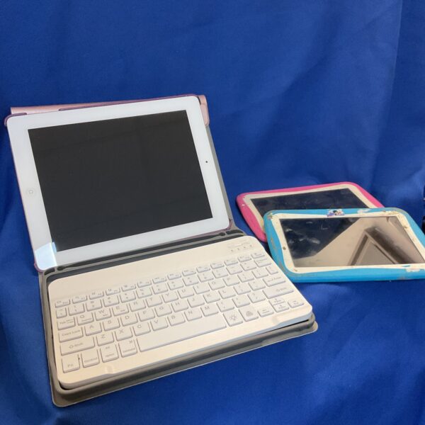 Lot of three tablet computers, including an Apple iPad.