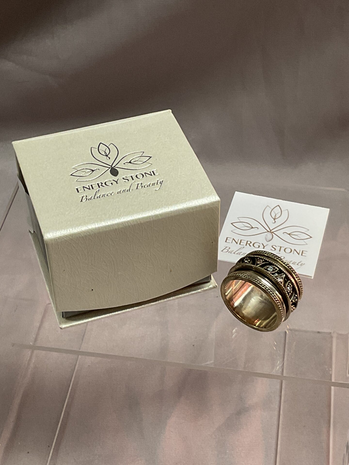 955 Energy stone Taj Mahal 925 silver ring size x