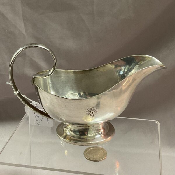 Antique silver sauce boat by George Honour, London.
