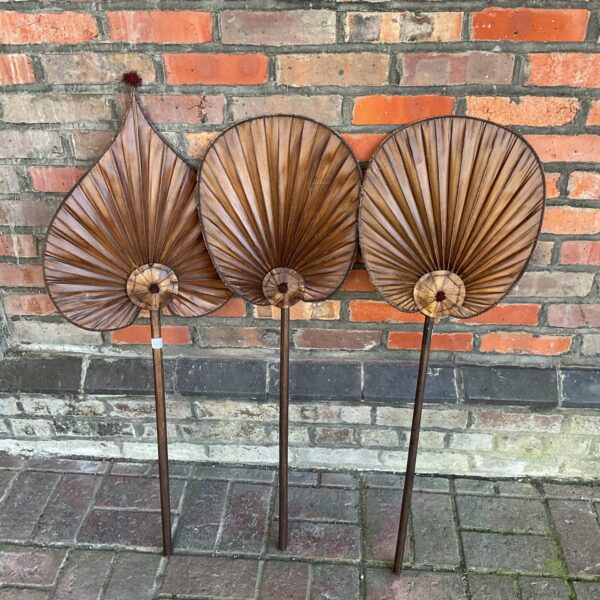 Lot of three antique Japanese uchiwa fans for collectors.