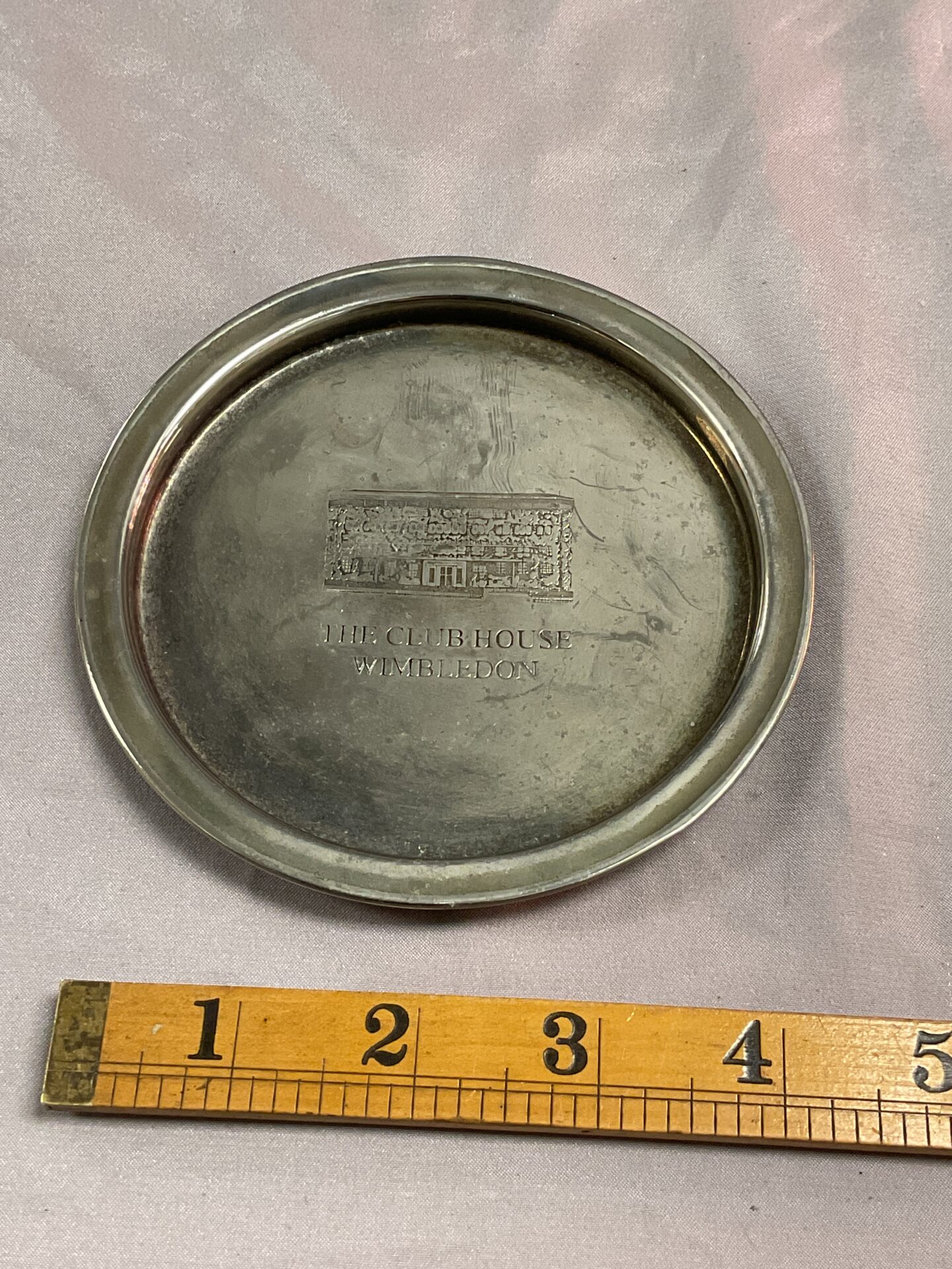 981 Silver plate Wimbledon clubhouse wine bottle coaster
