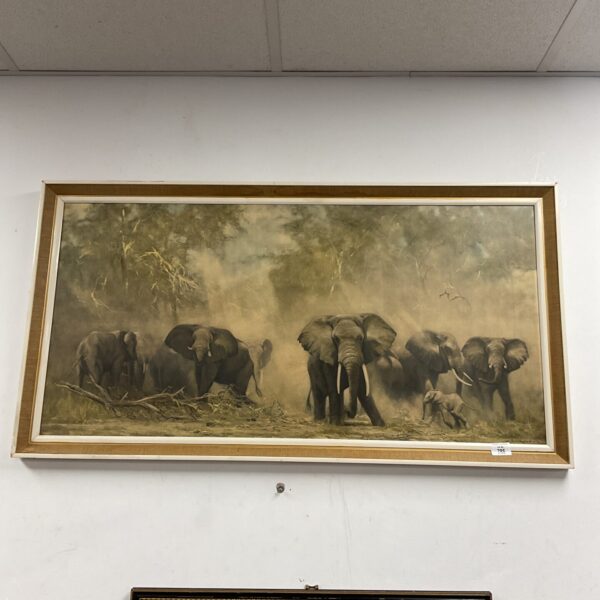 Large David Shepherd elephant print depicting a herd of animals.