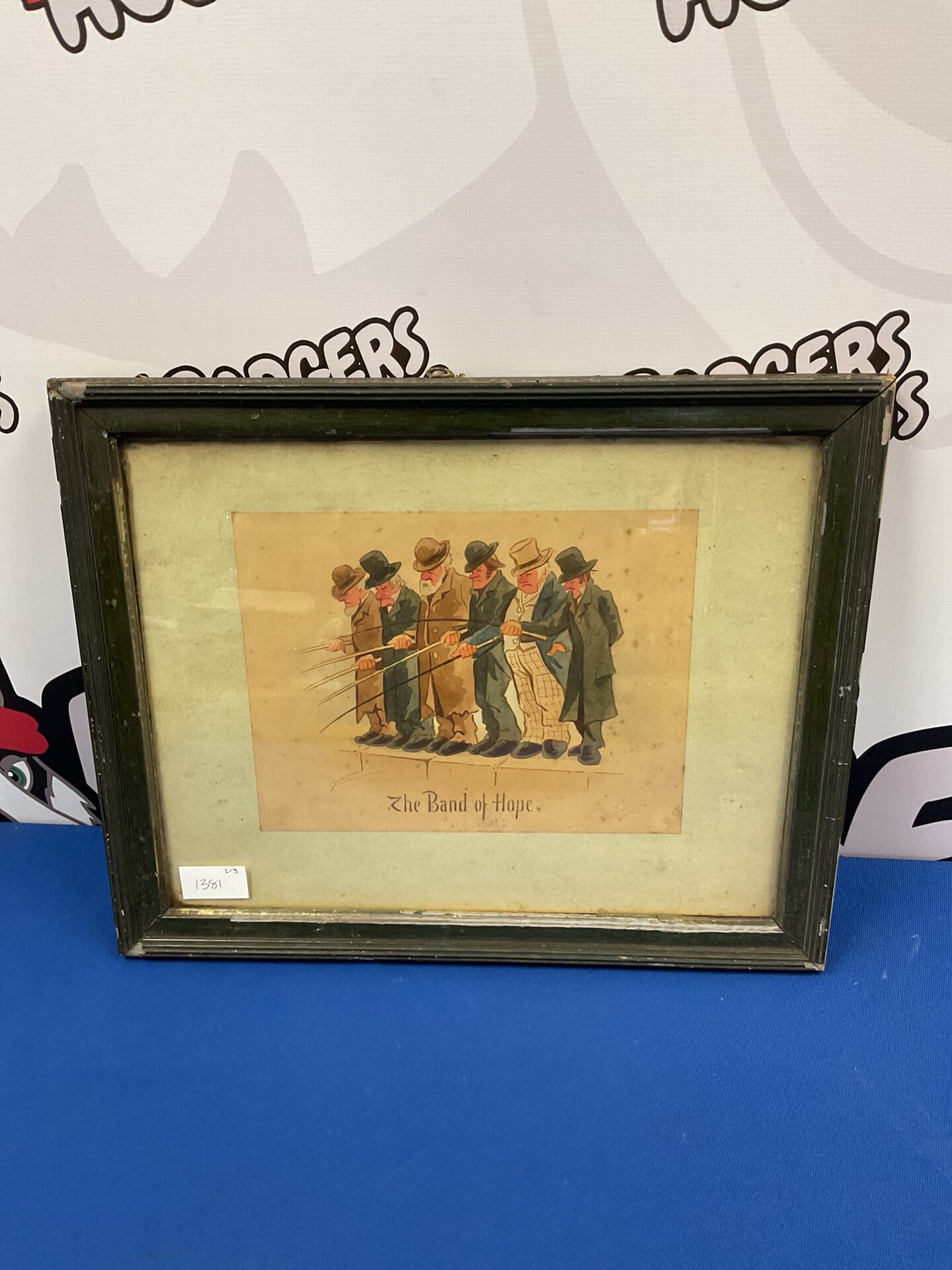798 framed watercolour of gentlemen fishermen band of hope