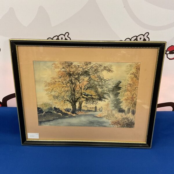 H J Jacoby watercolour painting of autumn landscape near Gargrave