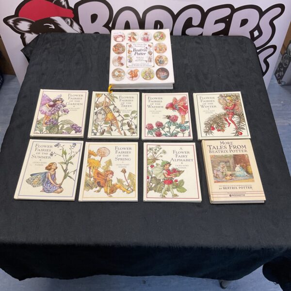 Vintage Beatrix Potter and Flower Fairy book collection for sale.