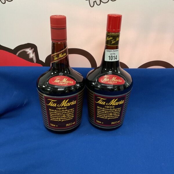 Two sealed bottles of Tia Maria coffee liqueur for collectors.