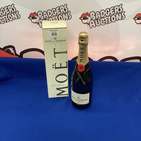 Bottle of Moet & Chandon Brut Champagne, a classic sparkling wine.
