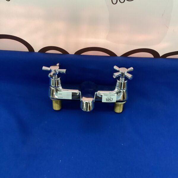 Chrome bath mixer tap by Lota, vintage bathroom fixture.