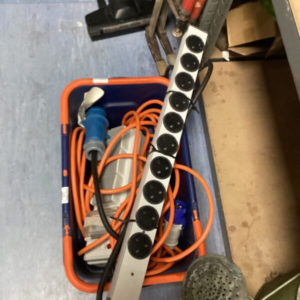 Power bar and cable lot for temporary power solutions.