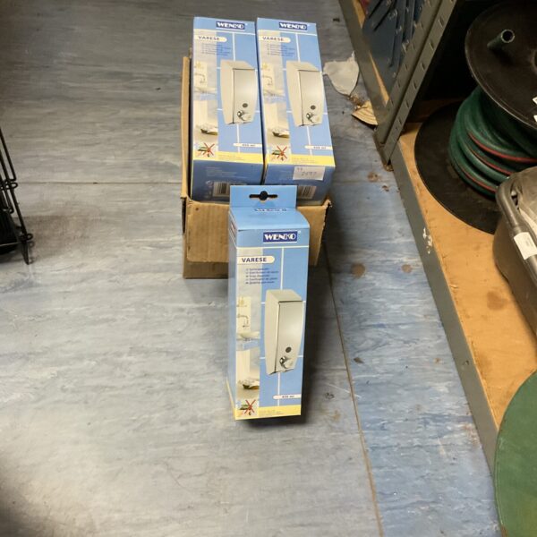 New Wenko soap dispensers in original packaging, model 4120.