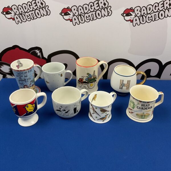 Rupert Fawcett mug collection, vintage character china