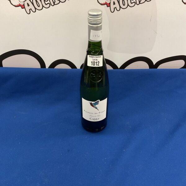 Sealed bottle of French Picpoul de Pinet white wine for collectors.
