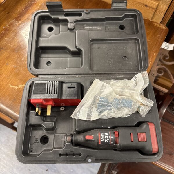 Dremel 8200 cordless multi tool with open case.