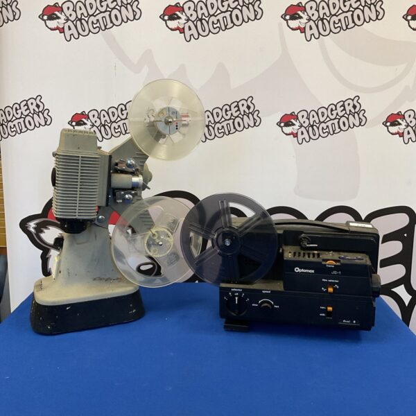 Vintage Optomax 8mm film projector in used condition.