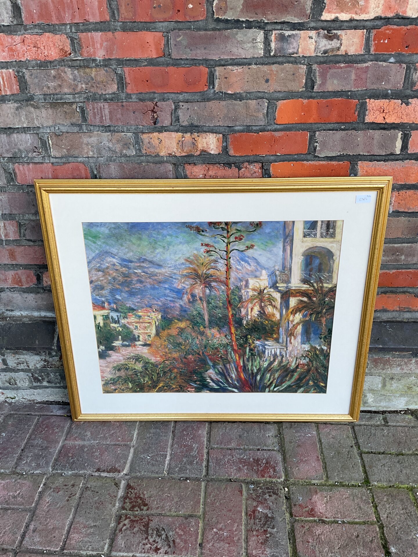 769 Large gilt framed monet palm tree print