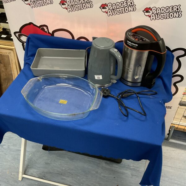 Morphy Richards soup maker and Russell Hobbs kettle kitchen appliances.