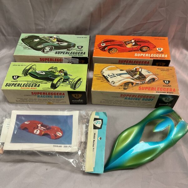 Vintage Russkit Superleggera model kits lot from the 1960s.
