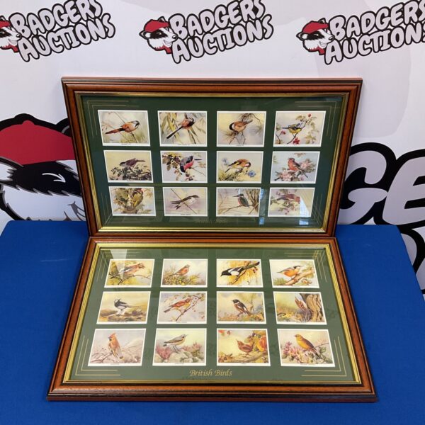 Framed set of vintage Birds of Britain collectors cards.