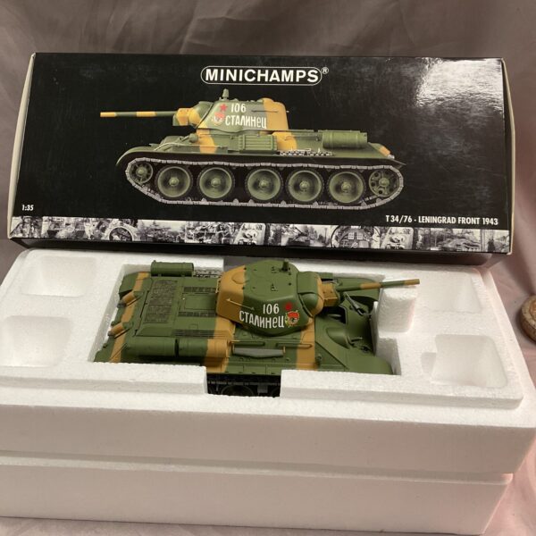 MiniChamps T34/76 tank model in original box.