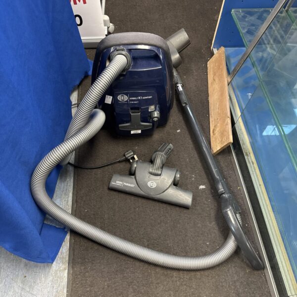 Sebo Airbelt K1 Komfort hoover with parquet head attachment.