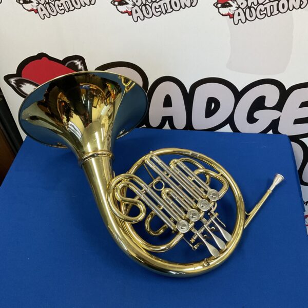 Vintage brass double French horn, a classic wind instrument.