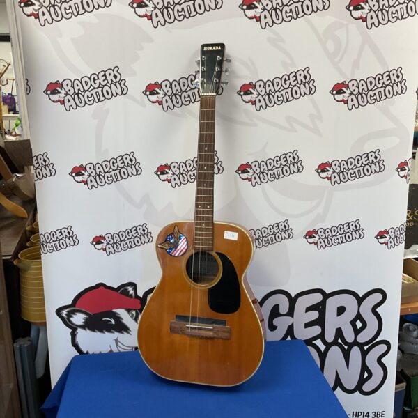 Vintage Hokada F303 acoustic guitar with sunburst finish.