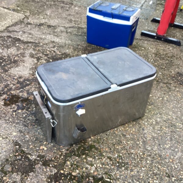 Stainless steel Tommy Bahama cooler bucket for beverages.