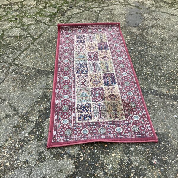 Colourful Ikea rug with patterned design for living room.