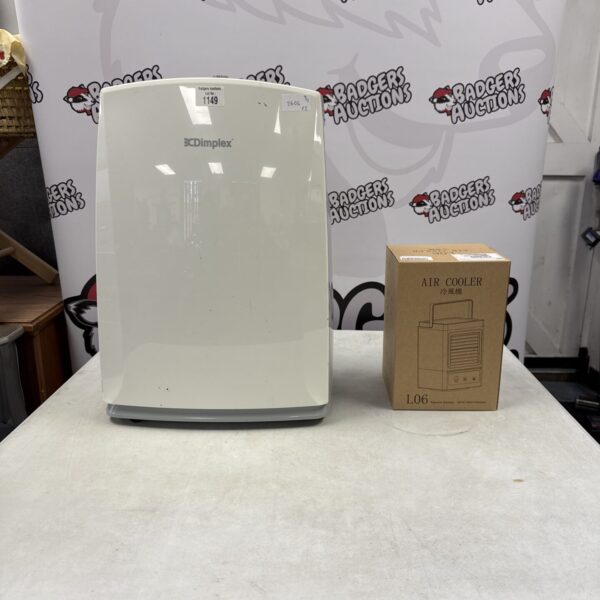 Vintage Dimplex dehumidifier with personal air cooler.